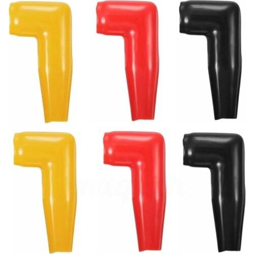 6pc Electric Guard Motor Winch Cable Terminal Boot Rubber Cover Black+Red+Yellow