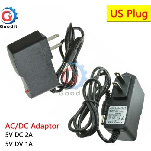 100-240V AC Converter Adapter DC 5V 1A 2A Power Supply Charger US Plug 5.5mm * 2.1mm AC to DC adaptor for Switch LED Strip Lamp