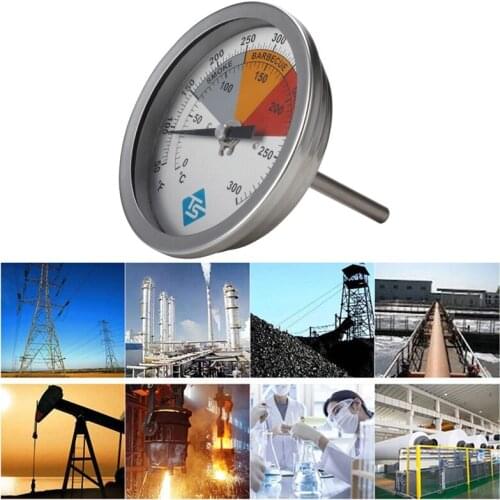 0-300℃ / 50-550℉ BBQ Thermometer for Charcoal Grill Pit Barbeque Smoker Analog Bimetal Hood Lid Temperature Gauge 19QB