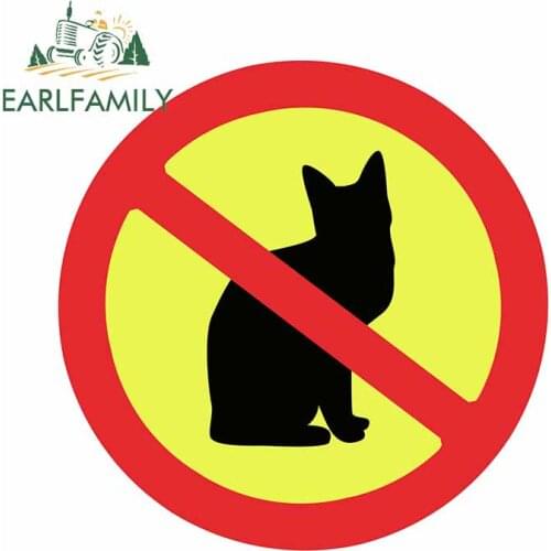 EARLFAMILY 13cm x 12.9cm For No Cats Allowed Graffiti Car Stickers DIY Decal Waterproof Windshield Graffiti Vinyl Material Decor