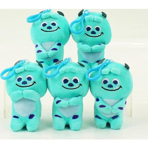 10cm 5pcs/lot Sullivan keychain plush doll toy cute cotton stuffed soft movie Sulley Mike Wazowski James P Sullivan doll gifts