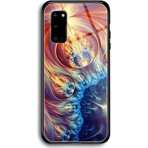 Fractal abstract painting Phone Case Tempered Glass For Samsung S7 S8 S9 S10E S20 21 30 Plus ultra Note 8 9 10 Plus A7 2018