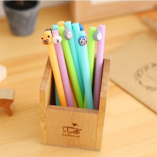 DL South Korea stationery lovely gray cat Huang Xiaoren cartoon pen black ink pen 0.38mm office supplies and student supplies