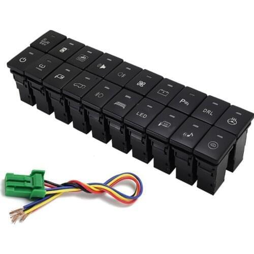 For Mitsubishi Outlander 13-20 1PC BSM DRL LED Parking radar Battery power supply Steering Sheel music Switch Button