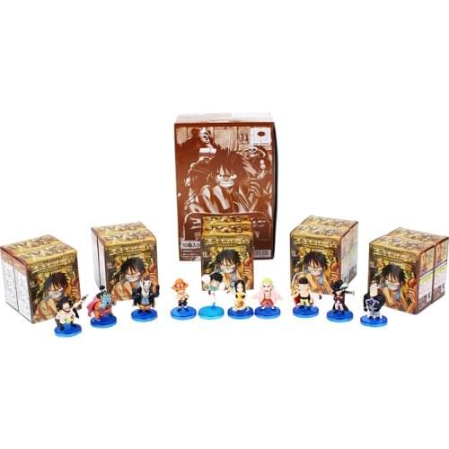 10pcs/lot 4-6cm action figure model toy cute with blue base luffy zoro nami chooper nico robin sanji usopp Boa Hancock