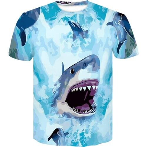 Fashion 3D Printed Shark T Shirt Men Go on holiday fishing t-shirt Streetwear Casual Summer men Short T-shirt Casual t shirt