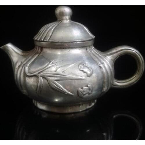 China White copper small wine pot crafts statue