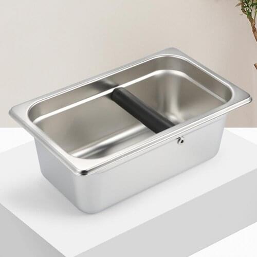 Coffee Grounds Container Eco-friendly Large Capacity Stainless Steel Coffee Knock Box Supplies Household Coffee Stencils