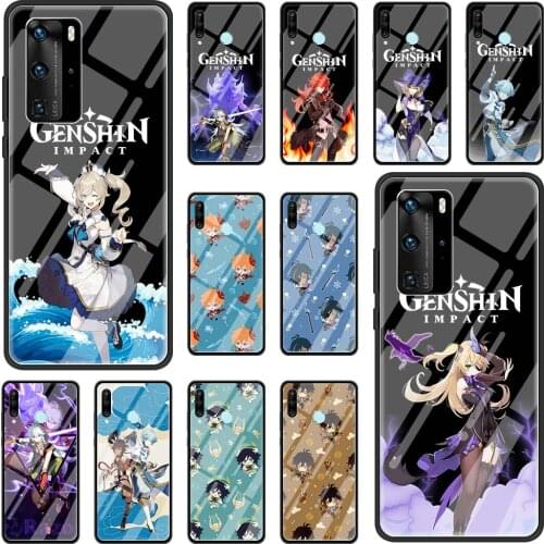Top games Genshin Impact Phone Case for Huawei P Smart Z 2019 P30 P40 P20 Pro P10 Lite 2021 5G Tempered Glass Funda Shell Cover