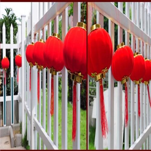 8Pcs/Pack Small Red Traditional Chinese Lanterns, Mini Layout Lantern for Festival/ Wedding/ Party Hotel Festival Decorations