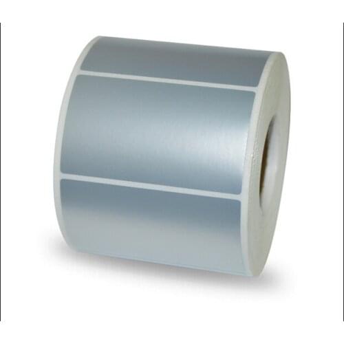Matt silver sticker paper 80*50mm*1000pcs/Roll Thermal transfer blank PET barcode adhesive Labels