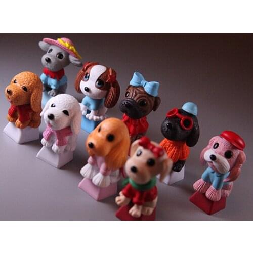 Teddy dog For Mechanical Keyboard Cartoon Keycap Personalized three-dimensional Key Keycap Cross Shaft