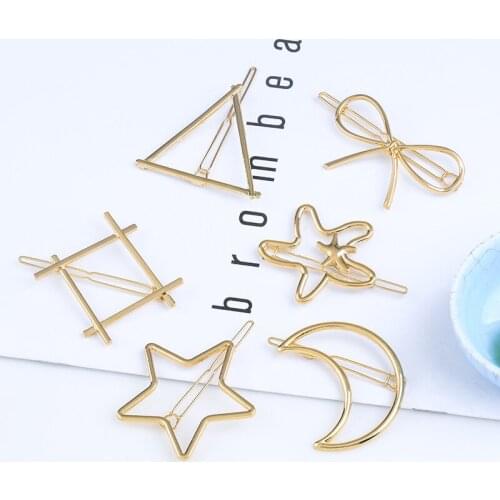 Fashion Woman Accessories Geometric Elegant Pearl Hairpins Golden Silver Hair Accessories Alloy Alloy Circle Hair grip