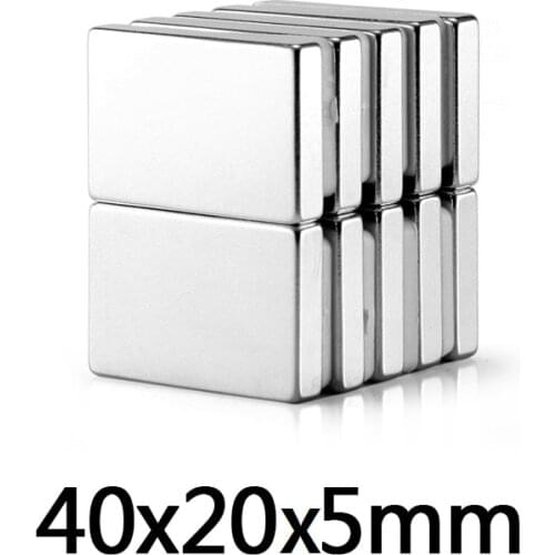 2~50PCS 40x20x5 mm Quadrate Strong Neodymium Magnet 40mm*20mm Strip Powerful NdFeB Magnetic 40x20x5mm Rare Earth Magnets 40*20*5