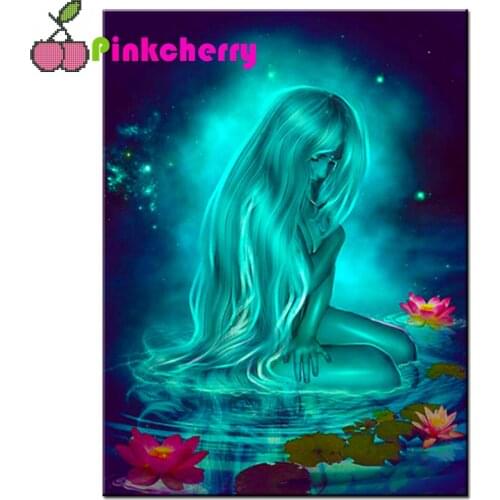 5D Diamond Embroidery Fantasy Mermaid Diamond Painting Cross Stitch Kit Full Square Drill Flower Girl Pictures Handicraft k1220