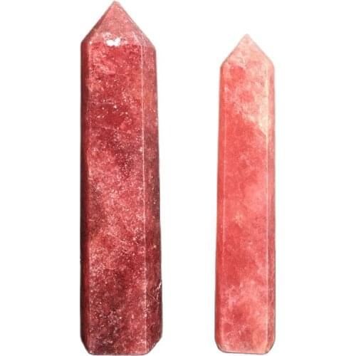 Natural Crystal Hexagonal Column Point Mineral Stone Healing Wand Treatment Home decoration gift