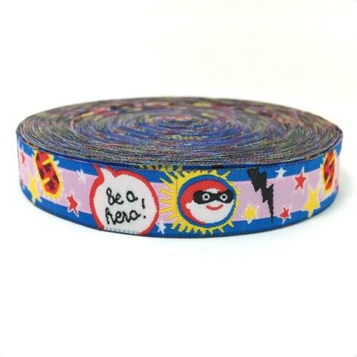 2014 NEW wholesale 5/8 '(16 mmx10yards) 100% Polyester Woven Jacquard Ribbon cartoon ribbon with cool bird