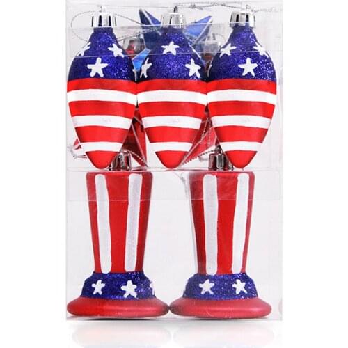 2021 New Creative Christmas Ball Decoration Special-shaped Stars and Stripes Household Small Pendant