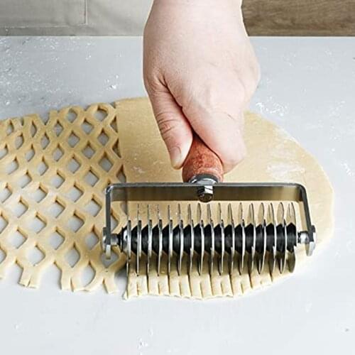Stainless Steel Pull Net Pizza Knife Wheel Pasta Lattice Roller Cutter Dough Pie Kitchen Baking Tools Cutter Accessories