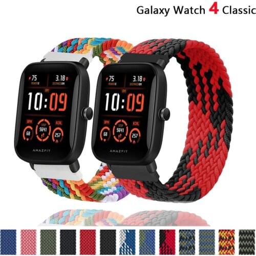 Braided solo loop nylon 20mm 22mm smart band for Xiaomi Amazfit gts2 Bip Gtr watch strap correa reloj for huawei watch gt2 strap
