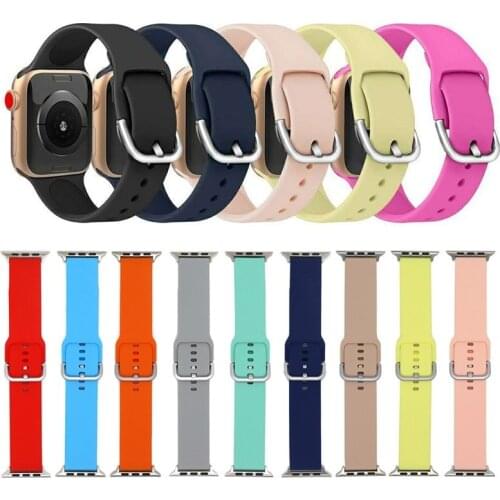 Suitable for Apple Watch strap se 6 5 4 3 2 42mm 38mm 40mm 44mm iWatch series silicone solid color Apple strap