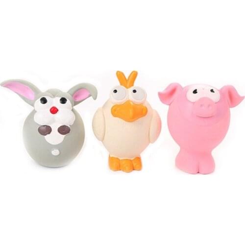 Rubber Dog Toy Pet Bite Resistant Screaming Rabbit Pig Puppy Squeaky Toy Squeaky Sound Funny Toy For Dogs Molar Chew Toys