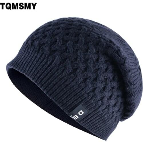 TQMSMY Fashion Warm winter Hats For women knitting wool Beanies Casual Plus velvet cap men skullies gorro double layer bone