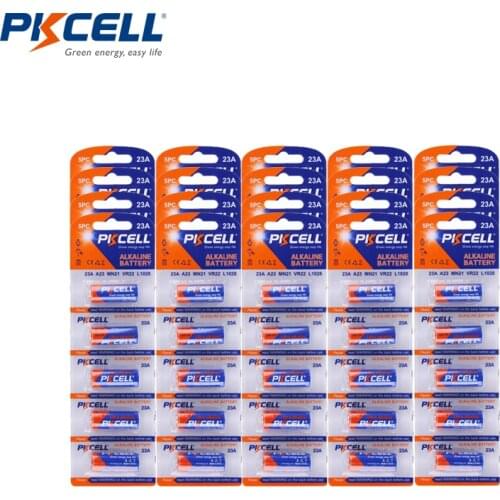 100PCS/20card PKCELL 23A 12v Battery Alkaline Battery 23A A23 E23A MN21 LRV08 V23GA L1028 Dry 12 V Batteries Alarm-Remote