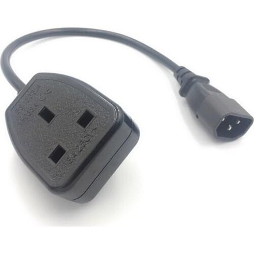 0.3m UK PowerCord , IEC C14 Male Plug to UK 3Pin Female Socket Power Adapter Cable For PDU UPS,13A,1 pcs