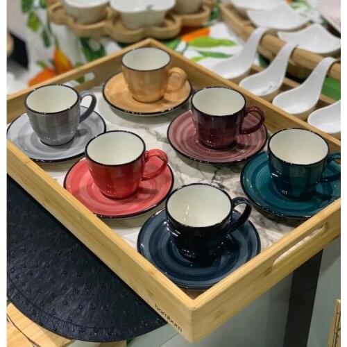 Bella 6-Person Colorful Coffee Set (FREE SHIPPING) - Made in TURKEY Kitchenware - Teapot - Turkish - Drink