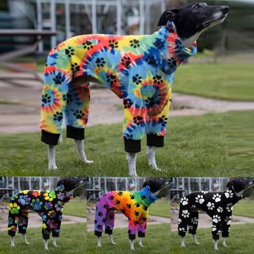 Winter Dog Clothing Four-legged Pet Coat Turtleneck Warm Dog Long-sleeved Sweater Fashion Footprint Printing Cotton Clothes