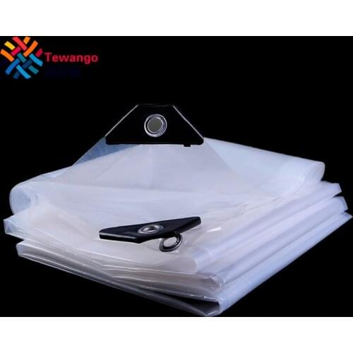 120Micron PE Film Cover Transparent Rainproof Cloth Garden Plants Shelter Balcony Waterproof Tarpaulin Car Truck Visible Tarp