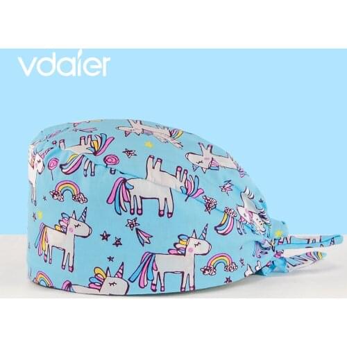 100% Cotton work cap Nursing Cap Ladies Dentist Cap Pet Clinic Nurse Cap Laboratory Scrub Cap Beautician Accessories