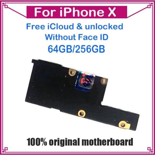 100% Original unlocked for iphone x Motherboard No Face ID,for iphone x Mobile phone Motherboard 64GB 256GB with Chips