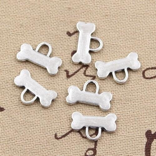 15pcs Charms Dog Bone 16x10mm Antique Tibetan Silver Color Pendant Findings Accessories DIY Vintage Choker Handmade Jewelry