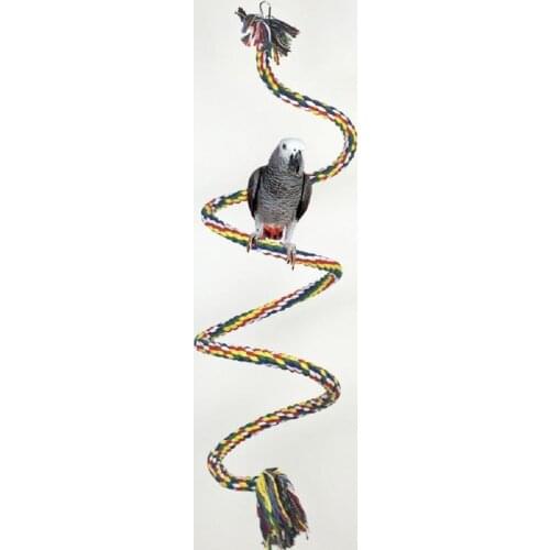 Eco-friendly Cotton Bird Climbing Toy Bell Rope Parrot Toy Standing Pet Bird Cage Accessories Parakeets Cockatiels Toy T049