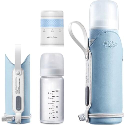 3 in 1 Baby Bottle Travel Feeding Set With Milk Powder Storage With USB Warmer Infant Milk Bottle Thermal Bag Blue Pink Dropship