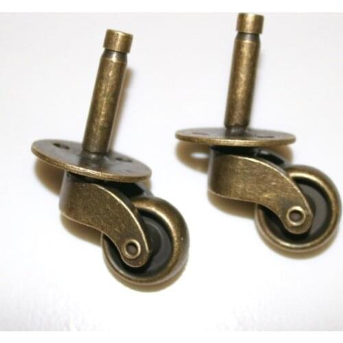 4Pcs/Lot Zinc Round Square Swivel Cup Caster Socket Castor Antique Bronze Gold Furniture Piano Wine Serving Trolley