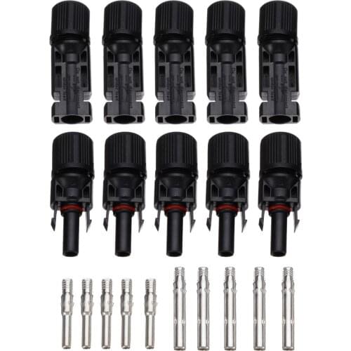 5 Pairs 1 Set Male & Female Solar Panel Connectors Compatible 30A UL94-V0 DC 1000V For Outdoor Solar System Hardware Parts