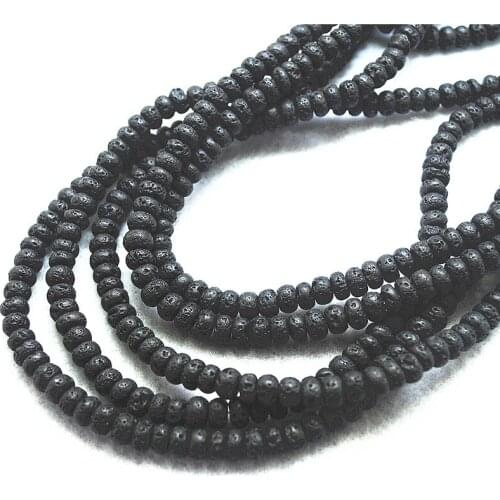 58PCS Nature Lava Stone Abacus Shape 3x6MM Beads Accessories For Mens Powful Jewelry Making Free Shippings