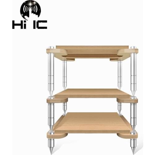 Aluminum Birch HIFI Audio Speaker Amplifier Amp Decoder Wooden Frame Rack Equipment Shock Absorber Tripod Shelf Foot