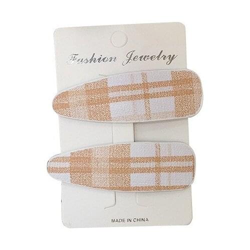 Free Shipping Fashion women elegant vintage plaid lovely hairpins girls vintage side clips Hair accessories korea headwear