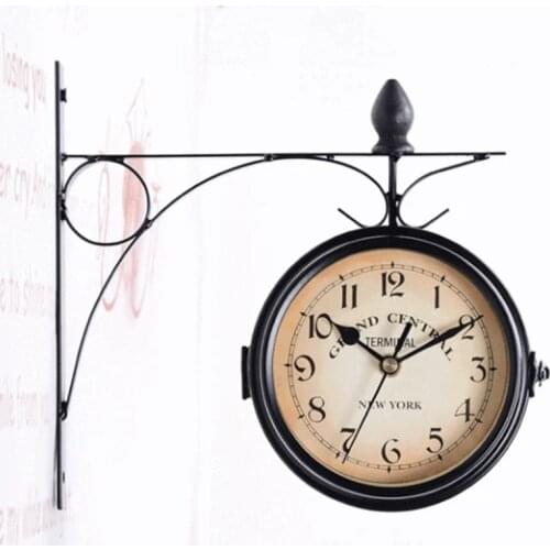 Free Shipping European-style Double-sided Wall Clock Creative Classic Clocks Monochrome
