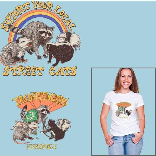 Cat Small raccoon Mouse Heat-sensitive patches Thermal transfer printing Heat Transfer PVC Patch Garment Accessories