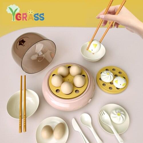Kids Kitchen Toys Simulation Electric Egg Steamer Pretend Play Mini Boiler Kitchen Food Educational Toys Role Playing Girls Toys