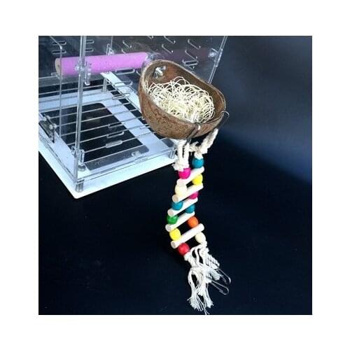 Bird Parrot toys coconut shell nest playground toy bird nest cage cage platform accessories