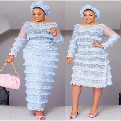 Blue French Lace Fabric Nigerian Lace Fabric 5 Yards African Fabric Embroidery Tulle Lace Fabric for Party Dress SL1152