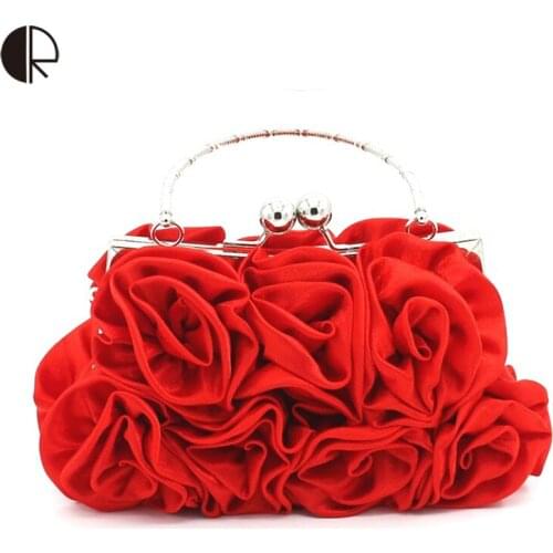 Hot Women Evening Clutch Bags Flower Silk Evening Bag Ladies Mini Bags Womens Handbags Wallets for Wedding/Birthday Party
