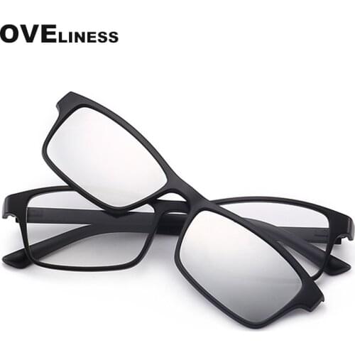 Magnet sunglasses eyeglasses men Optical eyewear clip on eye glasses frame prescription summer glasses for women square shape