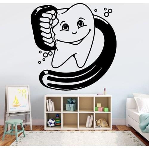 Cartoon Teeth Wall Decals Nursery Children Bedrom Home Decor Dentist Vinyl Wall Stickers For Dental Hospital Decoration Z506